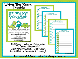 kinesthetic dinosaur write the room differentiated