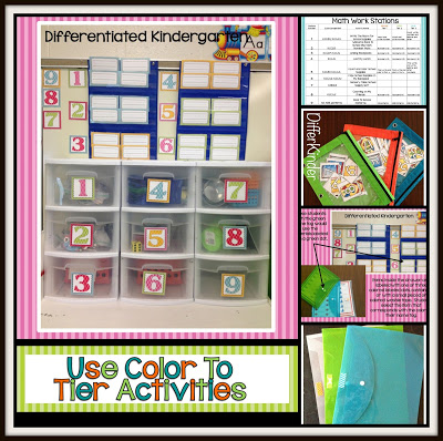 Differentiated instruction in kindergarten using color.