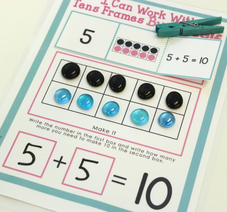 Independent and Self-Correcting Number Work with Differentiated Tens Frame Cards and Mats.