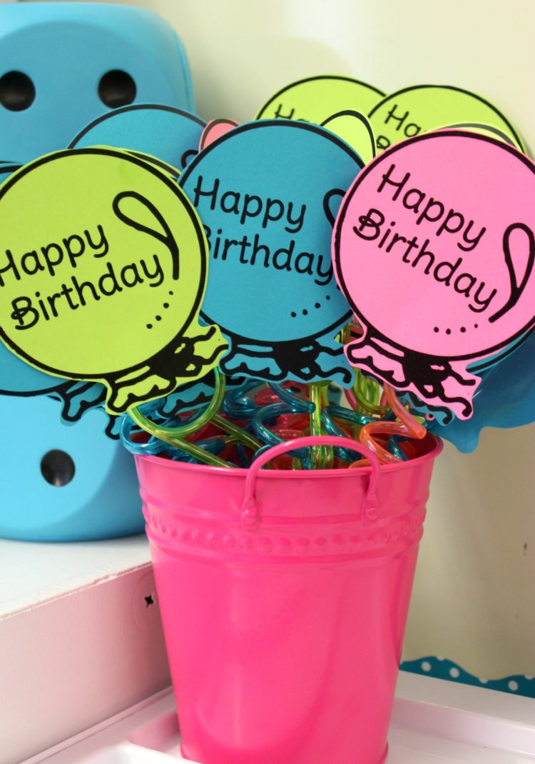 Classroom Birthday Balloon Straws