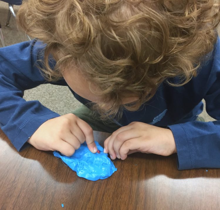 Fine Motor Work Stations In Action in Kindergarten-Therapy Putty