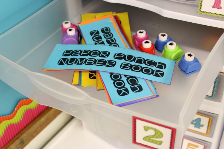 Paper Punch Number Books Kindergarten Fine Motor Work