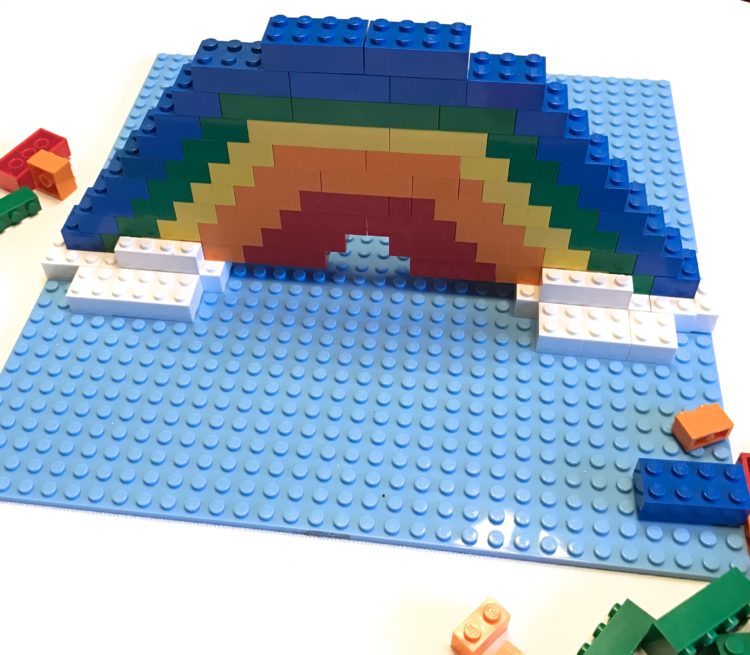 St. Patricks/March Fine Motor Morning Work Stations - Rainbow Lego Challenge