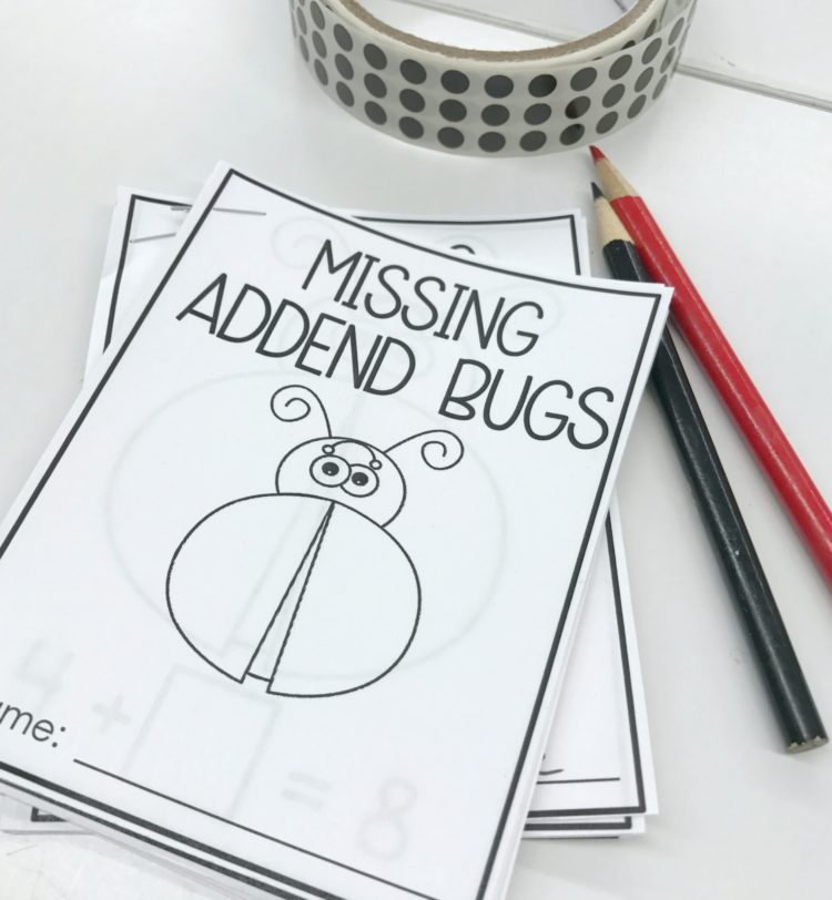 Missing Addend Bug Activity with Stickers for Fine Motor
