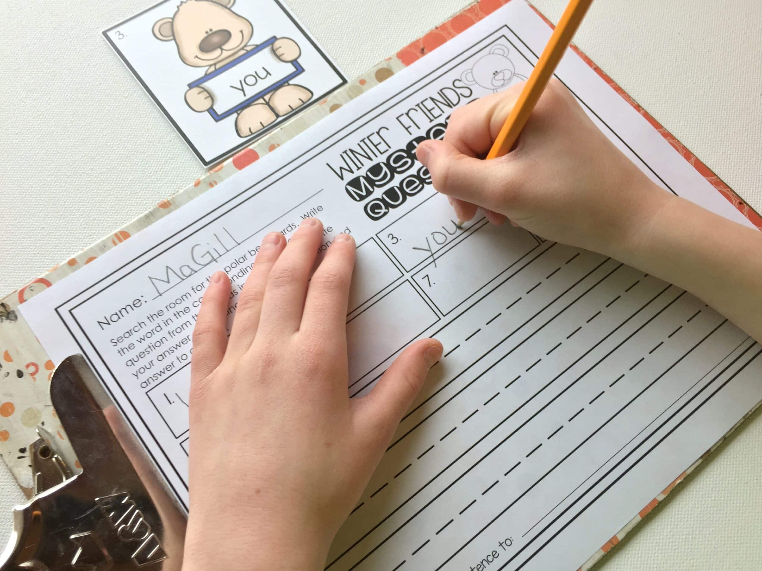 FREE Write the Room Monster Color Words Activity