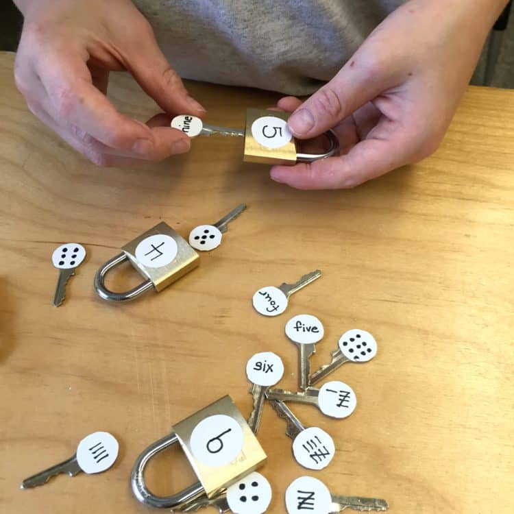 locks and keys for students in kindergarten