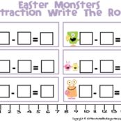 Easter Monsters Subtraction - A Differentiated Write The Room Activity ...