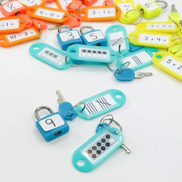 color coded locks and keys with math skills
