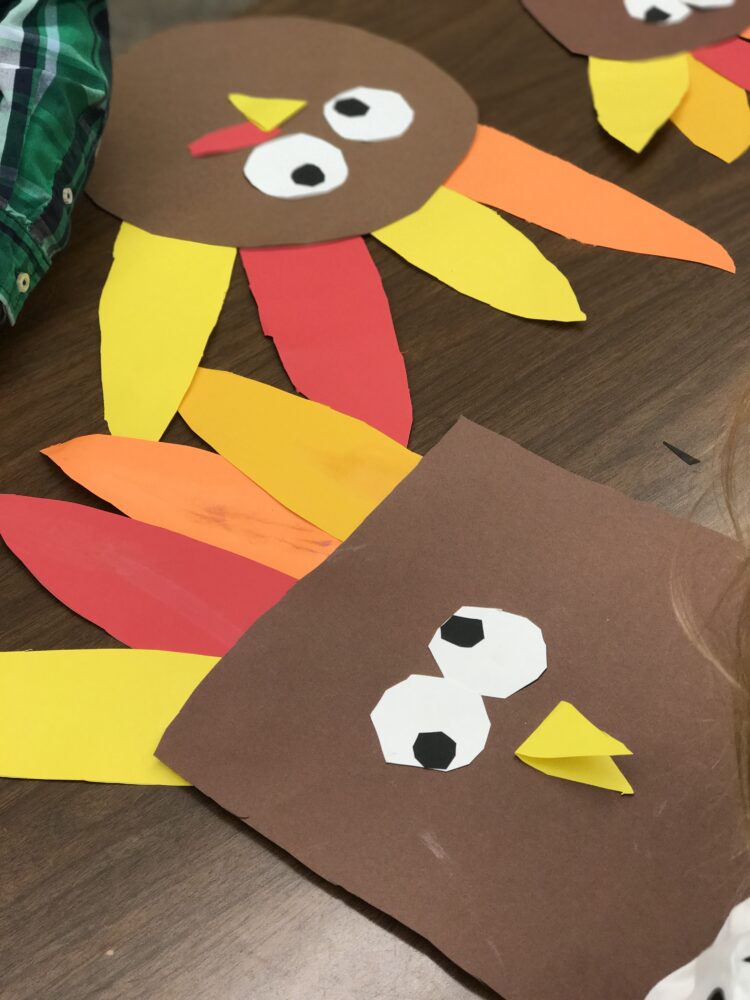 shape turkeys paper craft 