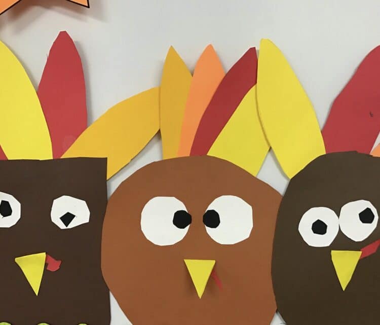 shape turkeys paper craft 