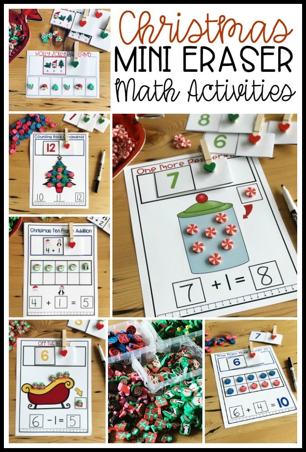 Winter Mini Erasers Activities Sort, Pattern and Count Tasks