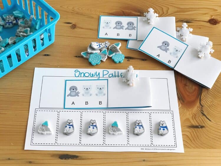 Winter Mini Erasers Activities Sort, Pattern and Count Tasks