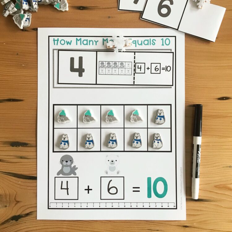 Winter Mini Erasers Counting Mats by Teaching With Mrs Be