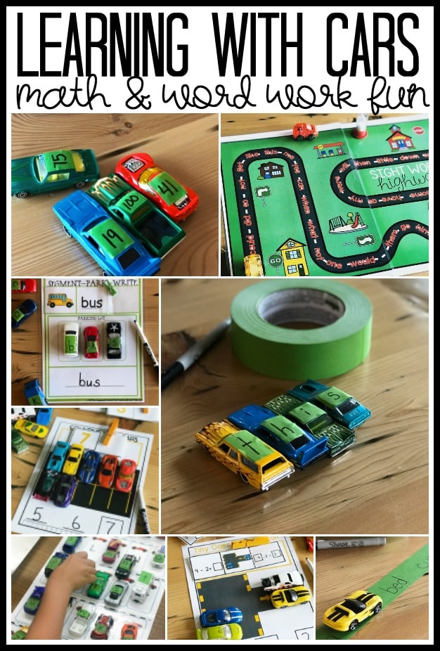 Whether your students are in the classroom or at home taking part in distance learning, cars can be a great engagement and learning tool.  Kindergarteners will love playing and working with numbers, letters, math concepts and reading strategies while using toy vehicles.  This post is full of activities, games and teaching ideas for parents and teachers alike.  Don't miss out on the great free resources, too.  These are inexpensive ideas to help with distance learning.