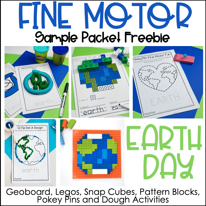 Earth Day Fine Motor Freebies - Differentiated Kindergarten