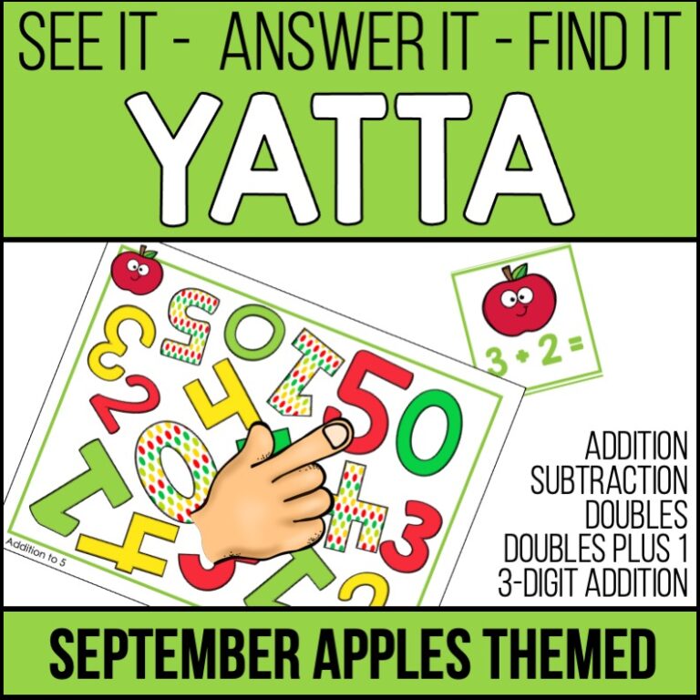 Addition – Subtraction Fluency Game – September