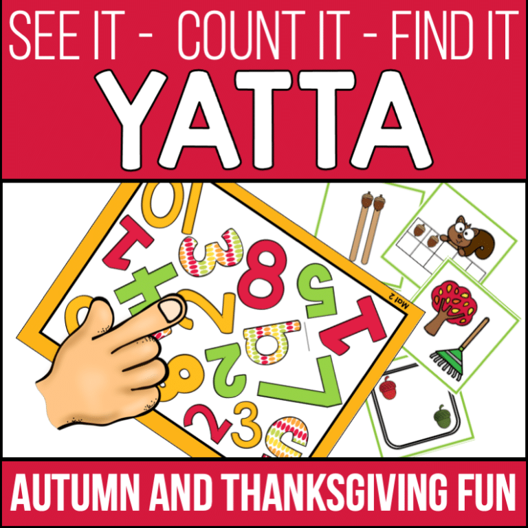 Number Fluency Game – Yatta – November – Autumn and Thanksgiving Fun