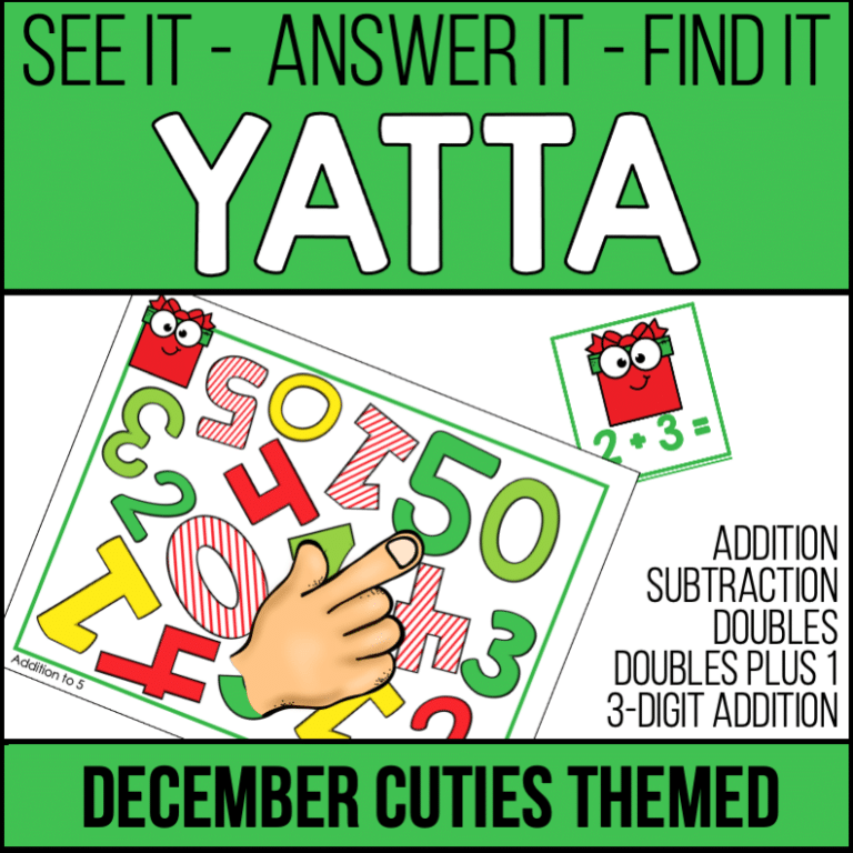Addition and Subtraction Fluency Game – December