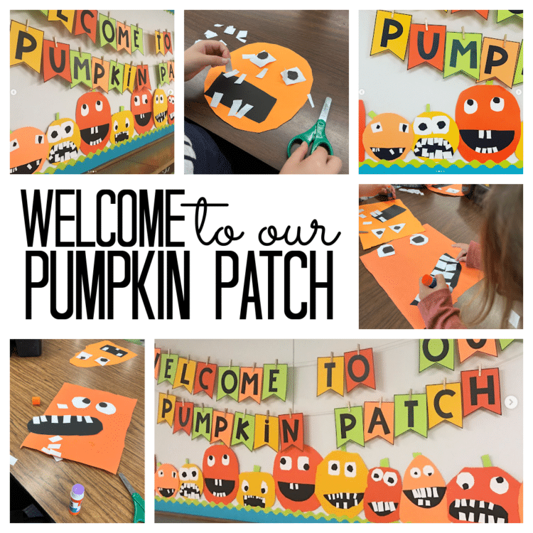 Pumpkin patch banner and craft collage.