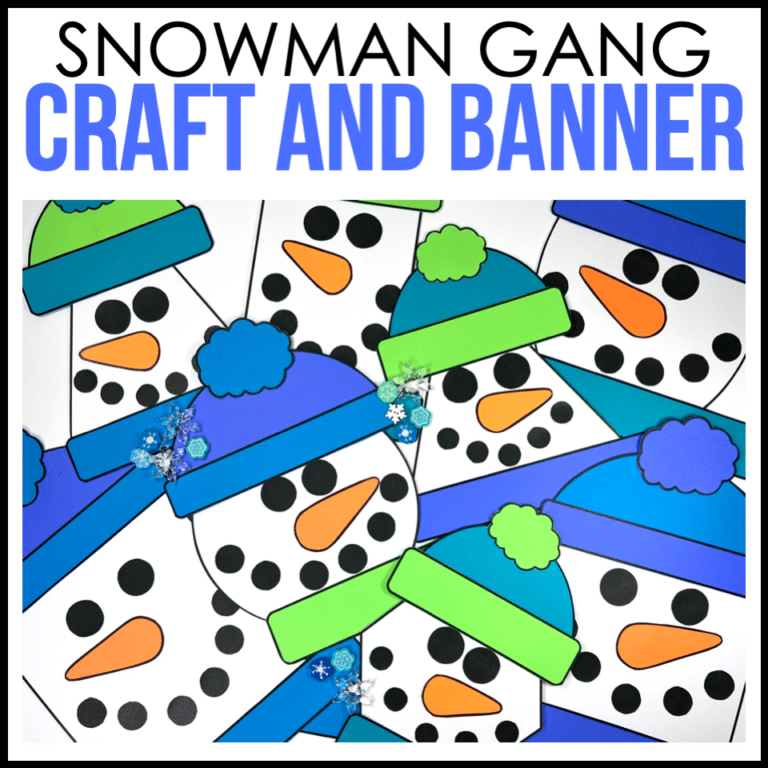 A snowman craft using various 2D shapes